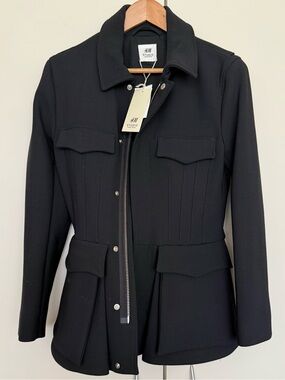 H&M Studio Hourglass Black Structured Corset Scuba Blazer Size 34/S NWT Mugler